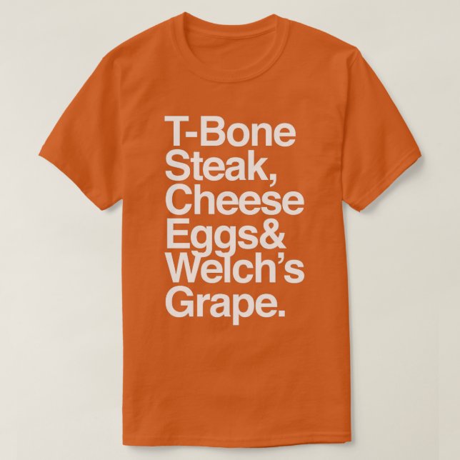 Camiseta Cheque invitado TBone Steak Cheese Eggs Welchs Gra (Diseño del anverso)