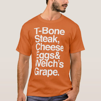 Camiseta Cheque invitado TBone Steak Cheese Eggs Welchs Gra
