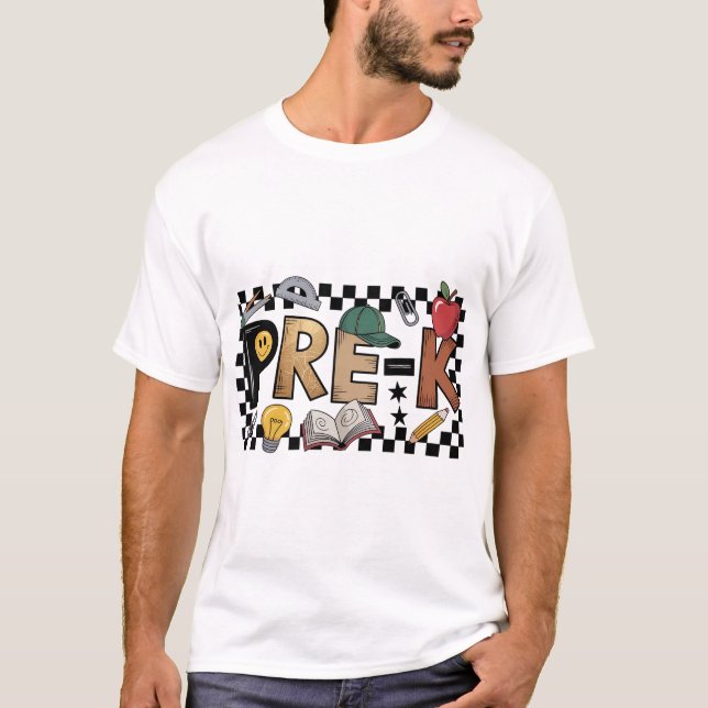 Camiseta Chequeado De Vuelta A La Escuela Preescolar K (Anverso)