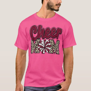 Camiseta Chequear las letras de leopardo de mamá animando a