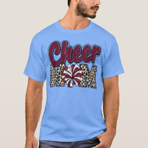 Camiseta Chequear las letras de leopardo de mamá animando a