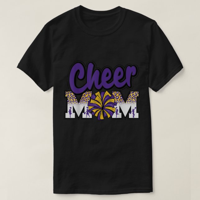 Camiseta Chequeen Las Letras De Leopardo De Oro Púrpura De  (Diseño del anverso)