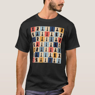 Camiseta Cheques retro vintage tablero de ajedrez piezas Ch