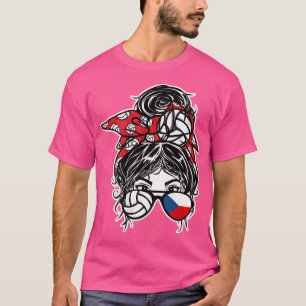 Camiseta Chequia Chica de pelo de Bun Voleibol de la Repúbl