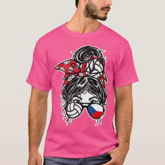 Camiseta Chequia Chica de pelo de Bun Voleibol de la Repúbl