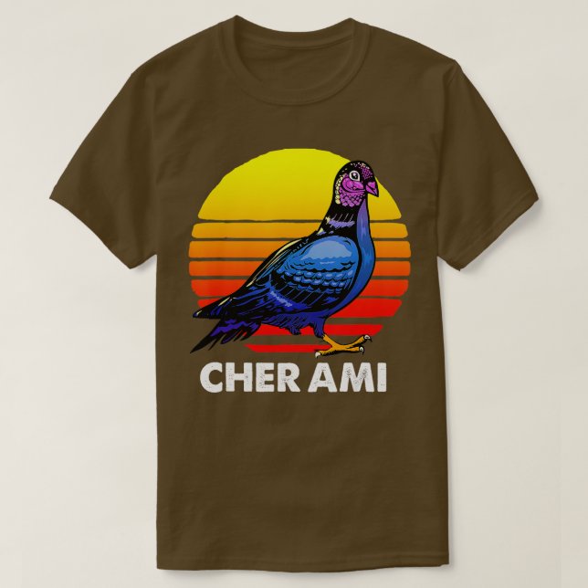 Camiseta Cher Ami, héroe de la guerra mundial: Paloma 1 (Diseño del anverso)