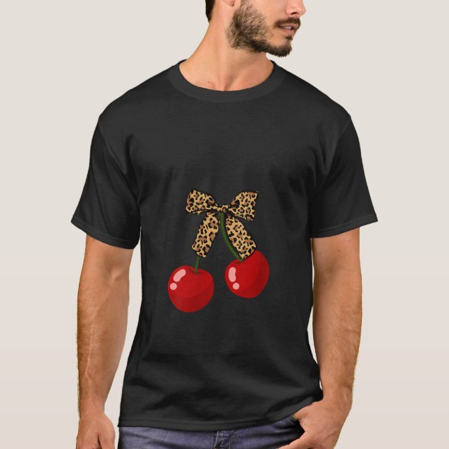Camiseta Cherries con leopardo de coqueta chicas (Anverso)