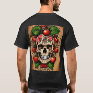 Camiseta Cherriesskull Tattoo Design Tee