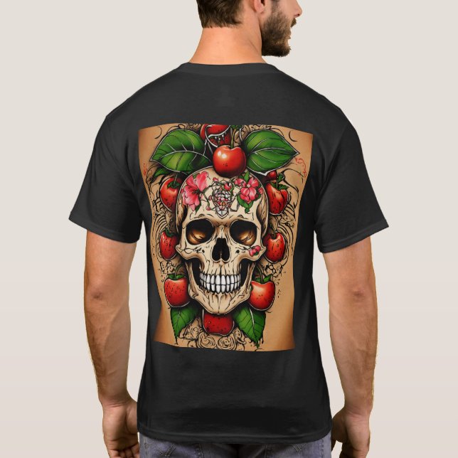 Camiseta Cherriesskull Tattoo Design Tee (Reverso)