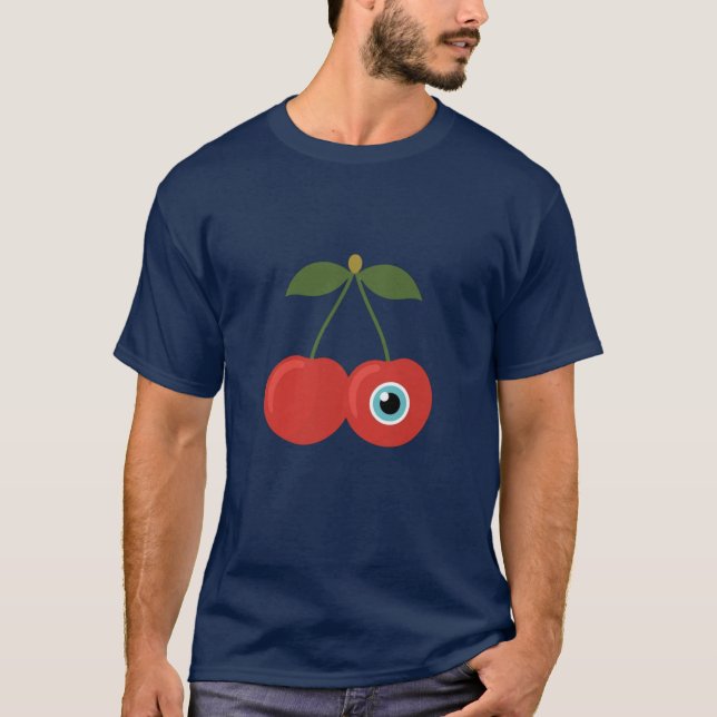 Camiseta Cherry Alien – Cute Surreal Fruit Art (Anverso)