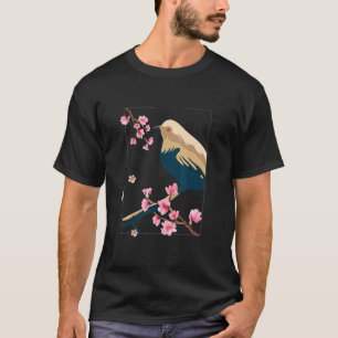 Camiseta Cherry Blossom Bird Vintage Japanese Block Streett