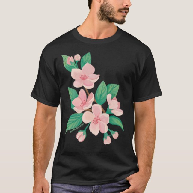 Camiseta Cherry Blossom Cute Hand Drawn Plant Flower (Anverso)