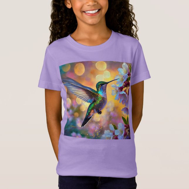 Camiseta Cherry Blossom Fantasy Hummingbird (Anverso)