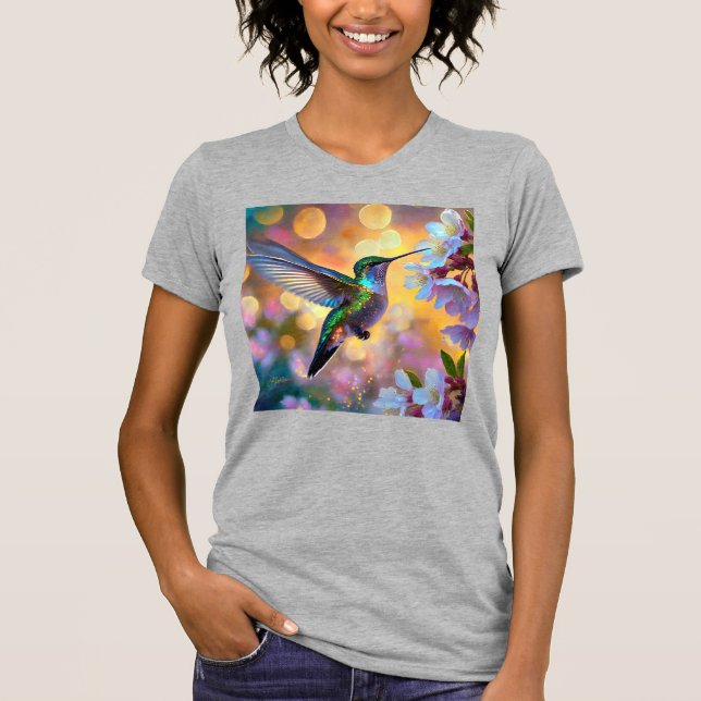 Camiseta Cherry Blossom Fantasy Hummingbird (Anverso)