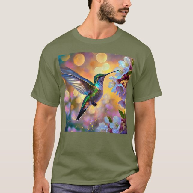 Camiseta Cherry Blossom Fantasy Hummingbird (Anverso)