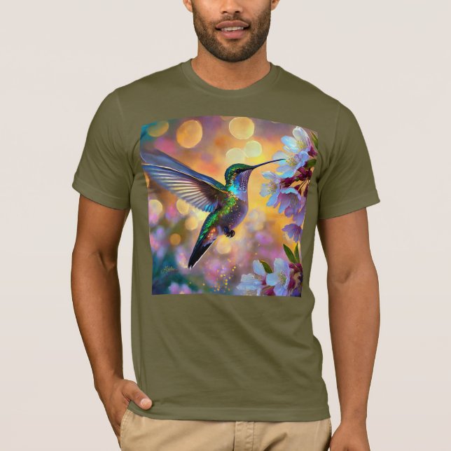Camiseta Cherry Blossom Fantasy Hummingbird (Anverso)