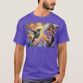 Camiseta Cherry Blossom Fantasy Sunrise Hummingbird
