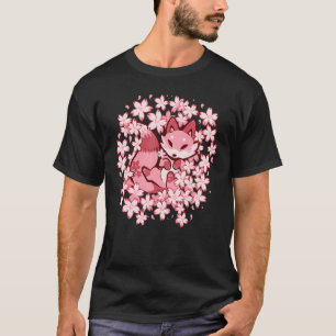 Camiseta Cherry Blossom Fox Cute Pink Fox