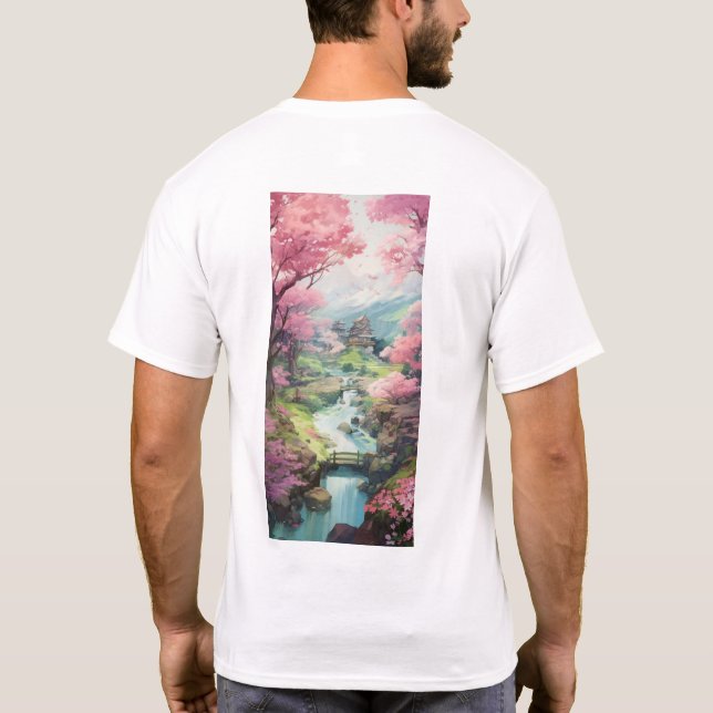 Camiseta Cherry Blossom Garden Studio Ghibli estilo T-Shirt (Reverso)