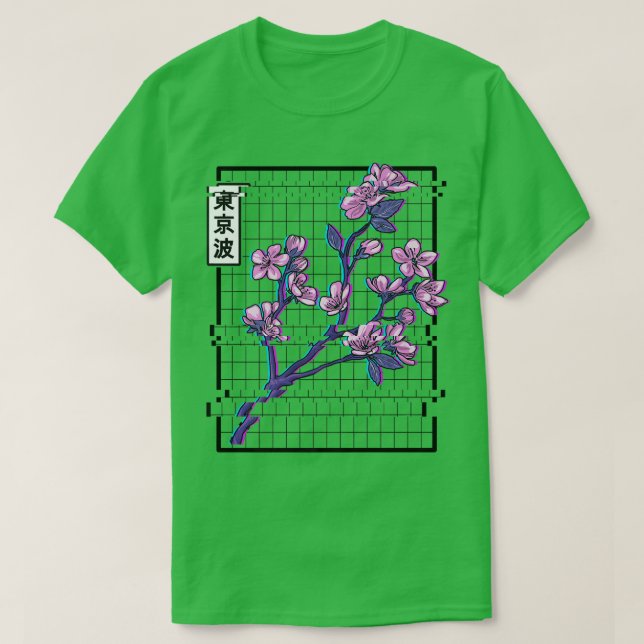 Camiseta Cherry Blossom Glitch Pastel Japan Art Vaporwave A (Diseño del anverso)
