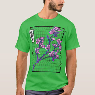 Camiseta Cherry Blossom Glitch Pastel Japan Art Vaporwave A