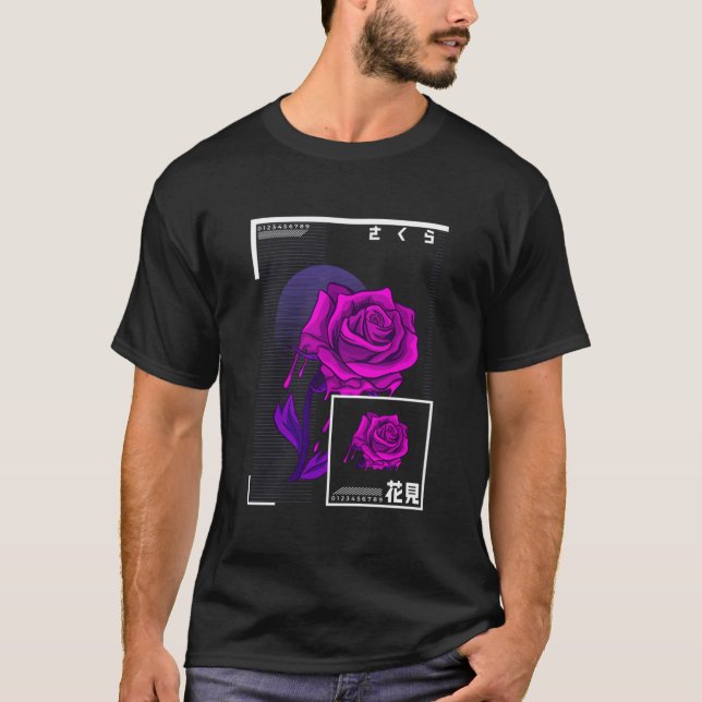 Camiseta Cherry Blossom Japanese Rose (Anverso)