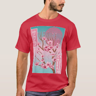 Camiseta Cherry Blossom Japanese Sakura Vaporwave Aesthetic