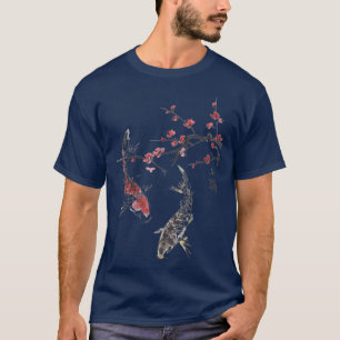 Camiseta Cherry Blossom Koi Carp Fish Japanese Sakura Graph