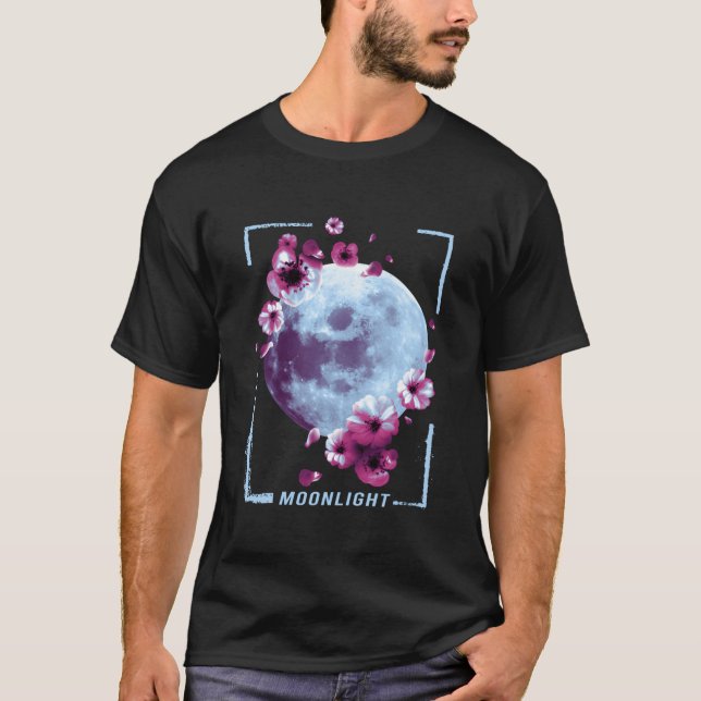 Camiseta Cherry Blossom Moonlight Japanese Painting (Anverso)