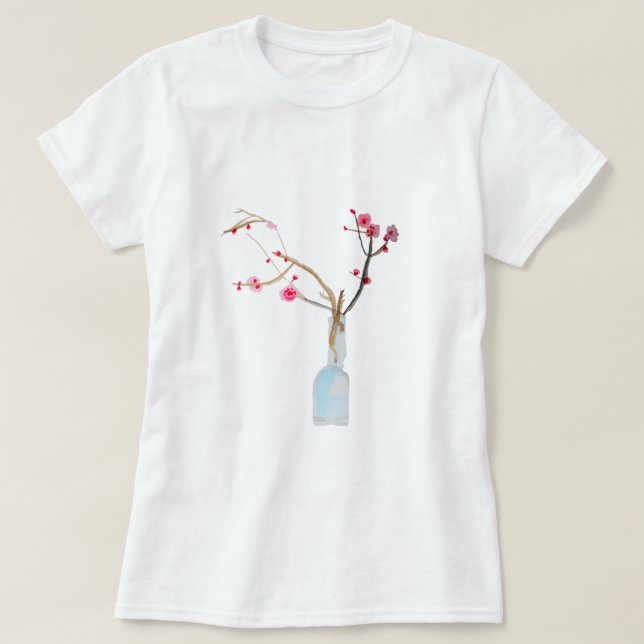 Camiseta Cherry Blossom sakura acuarela arte (Diseño del anverso)