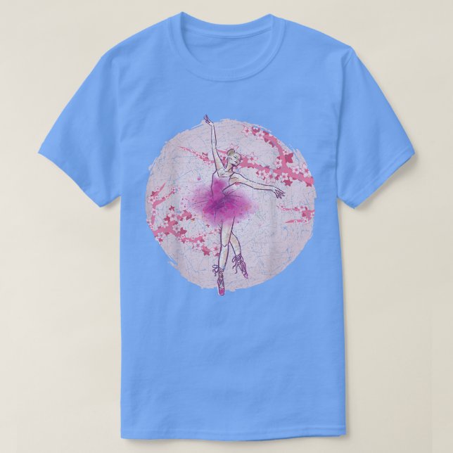 Camiseta Cherry Blossom Sakura Ballerina En Pointe Dancing  (Diseño del anverso)