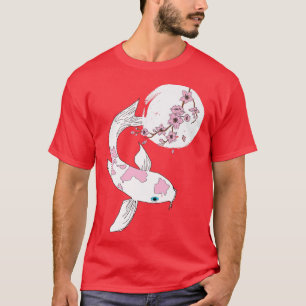 Camiseta Cherry Blossom Sakura Tree Koi Carp Pink Flower Tr