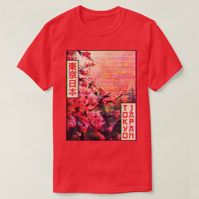 Camiseta Cherry Blossom Sakura Tree Tokyo Japan Vaporwave A (Diseño del anverso)