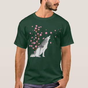 Camiseta Cherry Blossom Siberian Husky Animal Japanese Saku