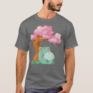 Camiseta Cherry Blossom Tree Sakura Cute Frog Kawaii Japane