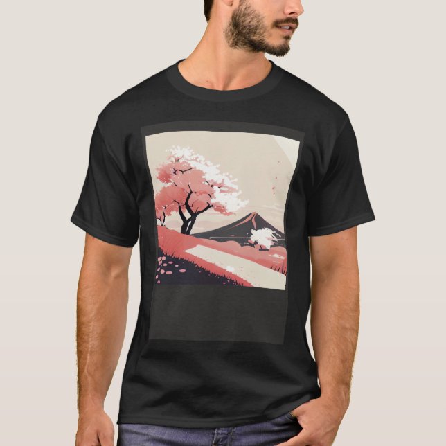 Camiseta Cherry Blossom trees pink shades of countryside hi (Anverso)