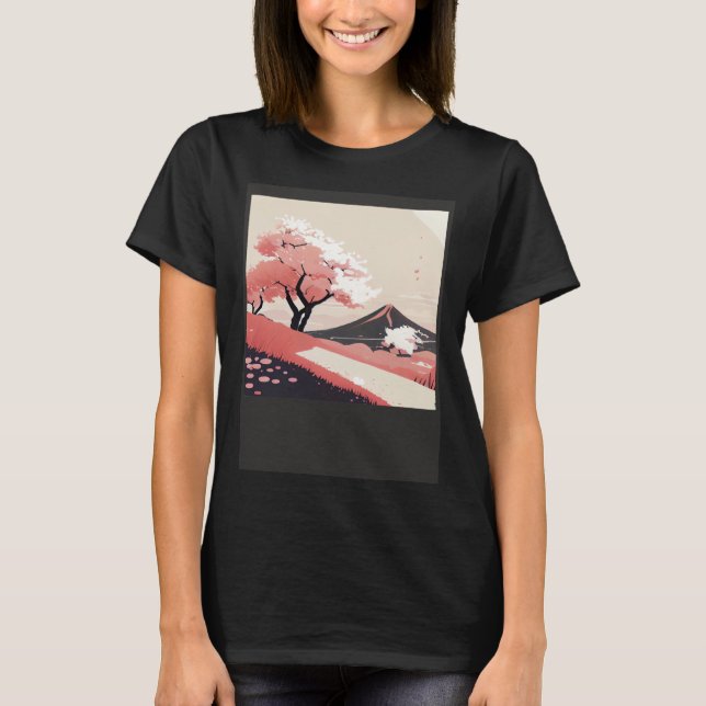 Camiseta Cherry Blossom trees pink shades of countryside hi (Anverso)
