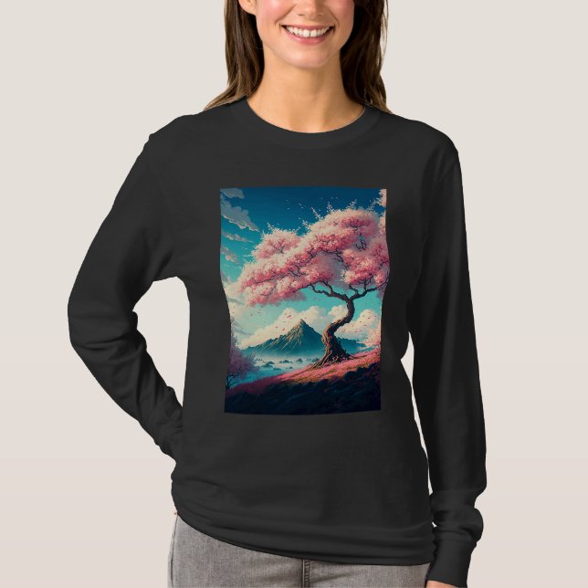 Camiseta Cherry Blossoms Landscape (Anverso)