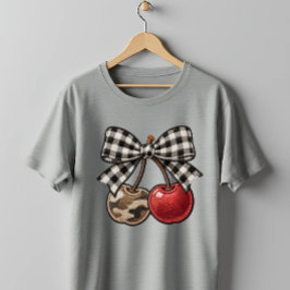 Camiseta Cherry Bomb Camo & Plaid Faux-Embroidery