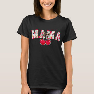 Camiseta Cherry Bow Coquette Mama Leopard Print