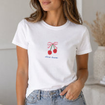 Camiseta | Cherry Coquette Bow Cute Gráfica