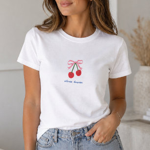 Camiseta   Cherry Coquette Bow Cute Gráfica