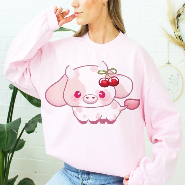 Camiseta Cherry Cute Cow Regalo por ella (Subido por el creador)