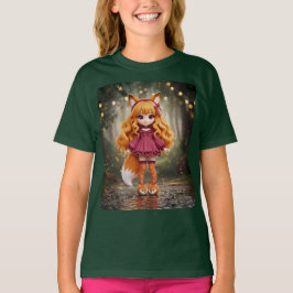 Camiseta Cherry Fox Kawaii Doll