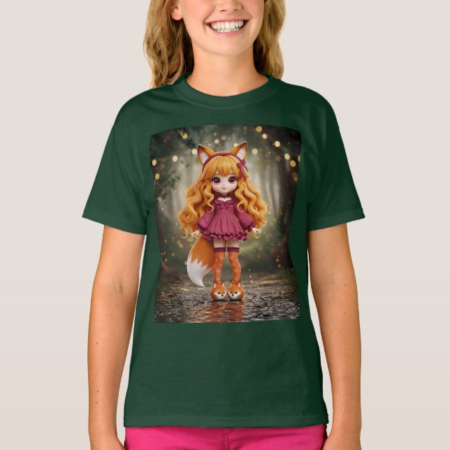 Camiseta Cherry Fox Kawaii Doll (Anverso)