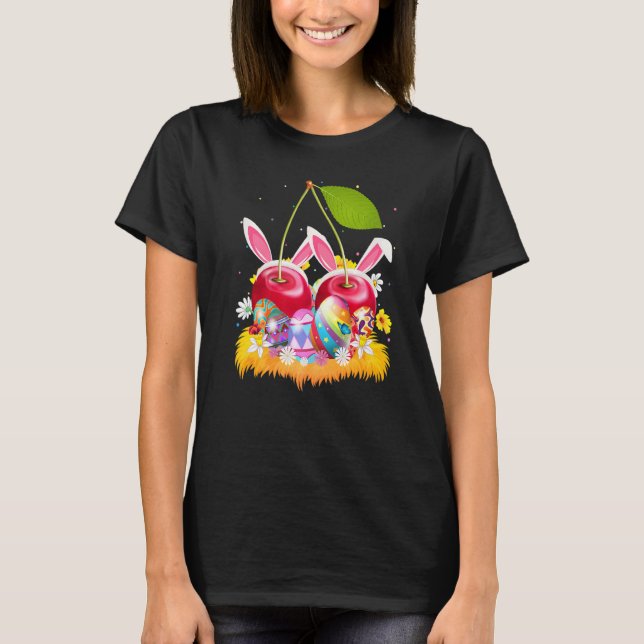 Camiseta Cherry Fruit Easter Egg Funny Cherry Easter Sunda (Anverso)