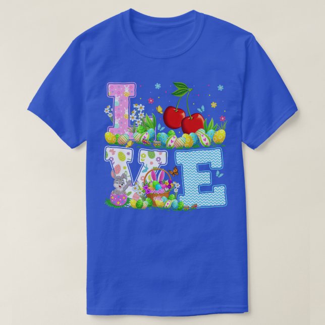 Camiseta Cherry Fruit Easter Huevo Hunt Funny Love Cherry E (Diseño del anverso)