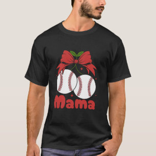 Camiseta Cherry Mama Coquette Bow Mom Cute Baseball Cherrie