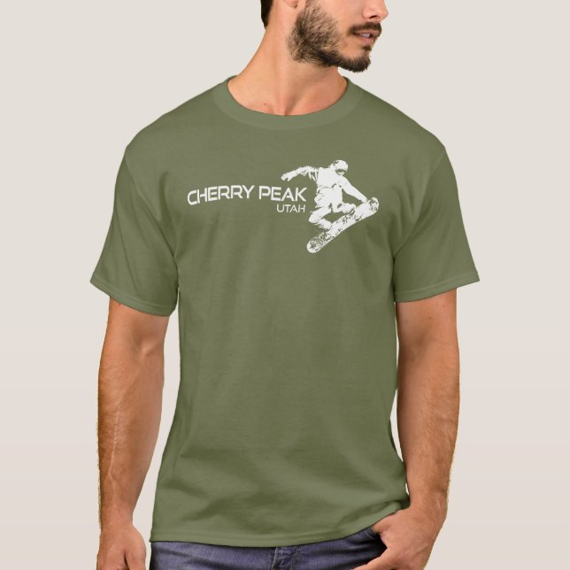 Camiseta Cherry Peak Resort Utah Snowboarder (Anverso)