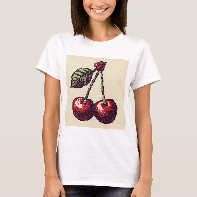 Camiseta Cherry Pixels (Anverso)